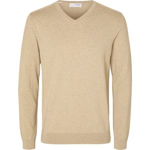 Selected - Heren Sweaters Berg Pullover V-Neck Kelp - Beige