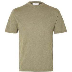 Selected Homme - Slhberg Linen SS Knit T-shirt - Groen - Linnen