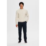 Selected Homme Heren trui SLHDANE regular fit Beige Ronde Hals Volwassenen
