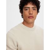 Selected Homme Heren trui SLHDANE regular fit Beige Ronde Hals Volwassenen