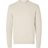 Selected Homme Heren trui SLHDANE regular fit Beige Ronde Hals Volwassenen