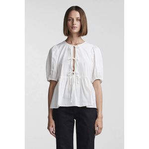 Blouse - Katoen - Ronde Hals - 2/4 Mouwen - Elastische Manchetten
