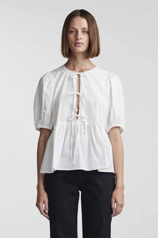 Blouse - Katoen - Ronde Hals - 2/4 Mouwen - Elastische Manchetten