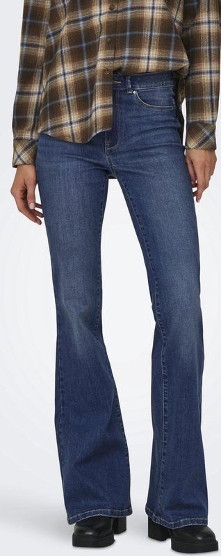 Only Jeans Onlrose Hw Retro Flared Dnm Gua192 15318462 179695 Medium Blue Denim Dames