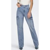 Only Jeans Onlriley Hw Str Cargo Dnm Pim875 No 15317190 Light Blue Denim Dames