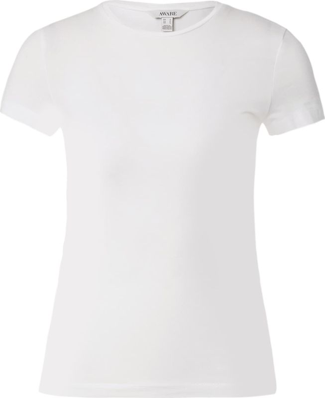 VERO MODA - Vmines Fiona Ss O-Neck Top - T-shirt - Wit - Katoen