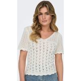 Onlbecca - Gebreide Top - V-Hals - Korte Mouwen - Regular Fit