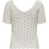 Onlbecca - Gebreide Top - V-Hals - Korte Mouwen - Regular Fit