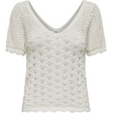 Onlbecca - Gebreide Top - V-Hals - Korte Mouwen - Regular Fit