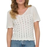 Onlbecca - Gebreide Top - V-Hals - Korte Mouwen - Regular Fit
