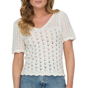 Only - Truien - Dames - Wit - V-Hals Top Cloud Dancer