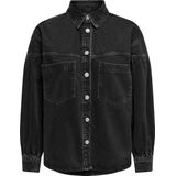 ONLY Dames ONLANNI LS Shirt LB DNM Jacket CRO jas, zwart, M, zwart, M