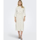 Onlcaro - Lange Jurk - Groen - Katoen - Overhemdkraag - Lange Mouwen