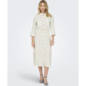 Onlcaro - Lange Jurk - Groen - Katoen - Overhemdkraag - Lange Mouwen