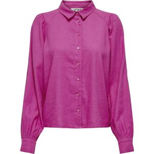 ONLCARO L/S Linen BL Puff Shirt CC PNT, raspberry rose, M
