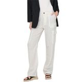 Cargobroek - Krijtstrepen - Linnen - Regular Fit - Mid Waist