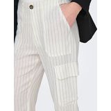Cargobroek - Krijtstrepen - Linnen - Regular Fit - Mid Waist