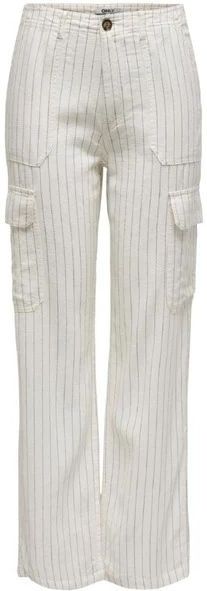 Cargobroek - Krijtstrepen - Linnen - Regular Fit - Mid Waist