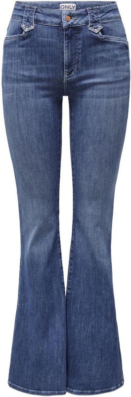 Only - Onlcheryl Mw Retro Flared Cutline Dnm Fg - Dames - Jeans