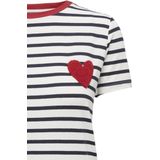 T-shirt - Gestreept - Jersey - Ronde Hals - Kwartmouw - Normale Pasvorm