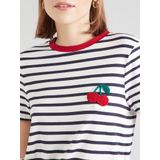 T-shirt - Gestreept - Jersey - Ronde Hals - Kwartmouw - Normale Pasvorm