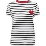 T-shirt - Gestreept - Jersey - Ronde Hals - Kwartmouw - Normale Pasvorm