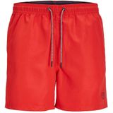 Jack & Jones - JPSTFIJI - Zwembroek - Rood - Gerecycled Polyester, Regular Fit, Elastische Tailleband