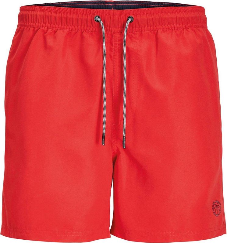 Jack & Jones - JPSTFIJI - Zwembroek - Rood - Gerecycled Polyester, Regular Fit, Elastische Tailleband
