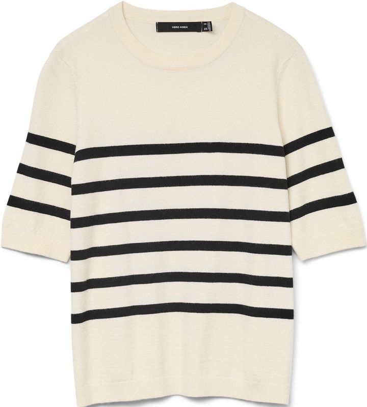 Vero Moda Vmsaba Plain Ss O-Neck Pullover - Birch Black