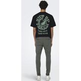 Chino Broek - Donkergrijs Melange - Katoen - Riemlussen, Steekzakken