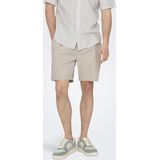 Only & Sons - Beige Korte Broek - Viscose Polyester - Slim-Fit