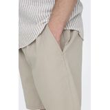 Only & Sons - Beige Korte Broek - Viscose Polyester - Slim-Fit