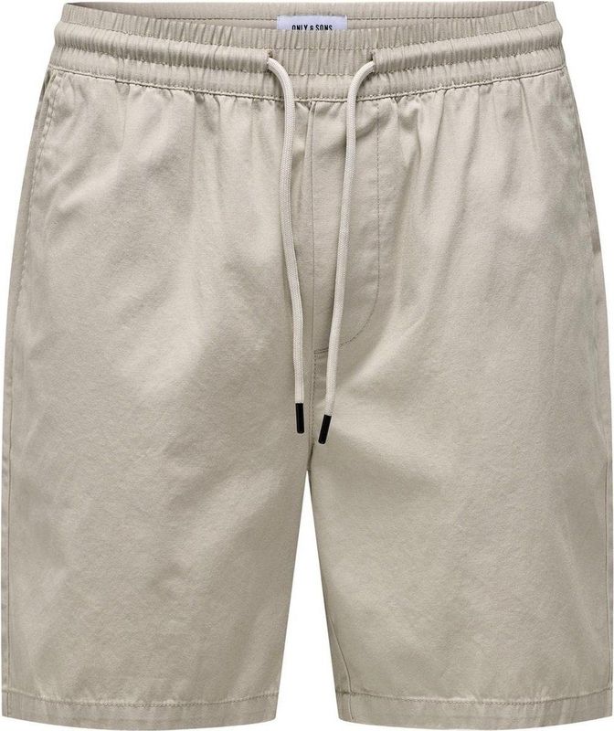 Only & Sons - Beige Korte Broek - Viscose Polyester - Slim-Fit