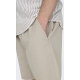 Only & Sons - Beige Korte Broek - Viscose Polyester - Slim-Fit