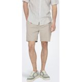 Only & Sons - Beige Korte Broek - Viscose Polyester - Slim-Fit