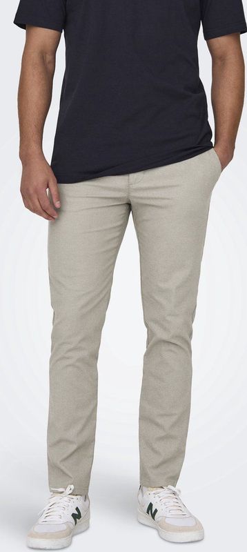 Pantalon - Limestone - Slim Fit - Normale Taillehoogte - Riemlussen