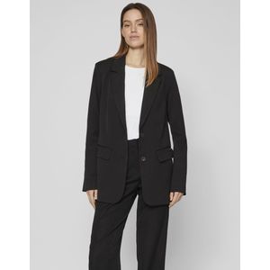 VILA - Recht Blazerjasje - Zwart - Polyester