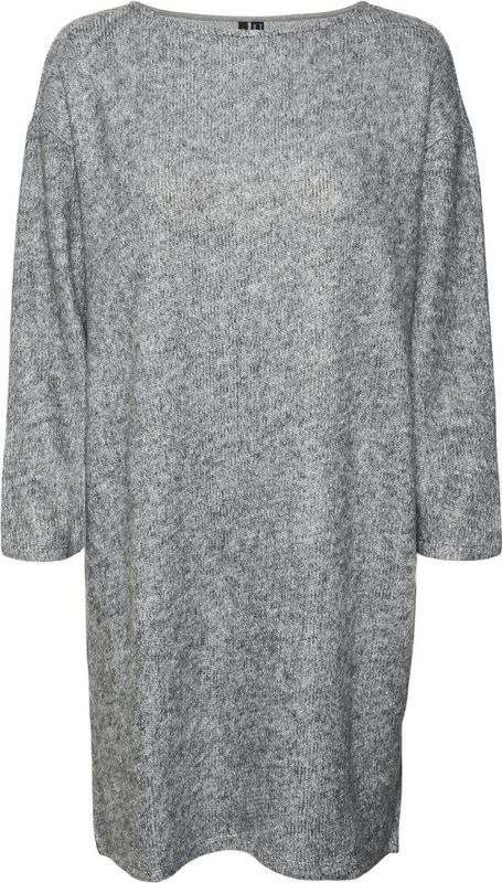 VERO MODA VMBLIS 7/8 Boatneck Short Dress - Lichtgrijs - Katoen