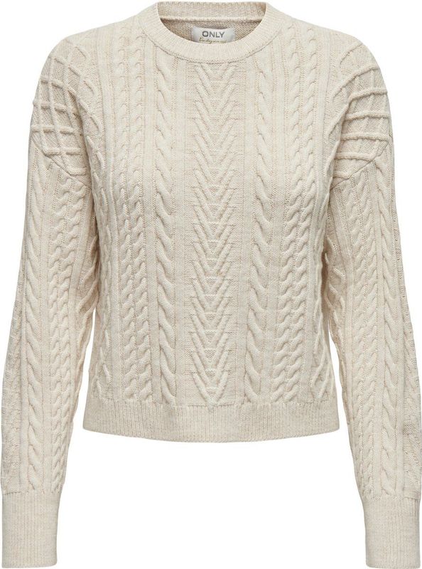 Only Trui Onlsofie Ls Cabel Pullover Ex Knt 15317863 Pumice Stone/w. Melange Dames