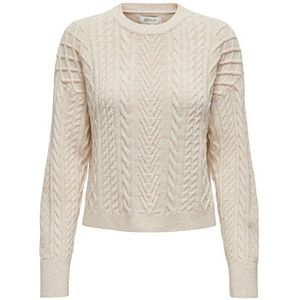 Only Trui Onlsofie Ls Cabel Pullover Ex Knt 15317863 Pumice Stone/w. Melange Dames Maat - L