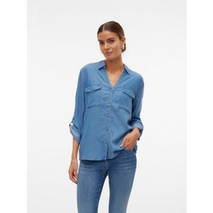 Vmbree - Denim Overhemd - Loose Fit - 7/8 Mouwen - Knoopsluiting
