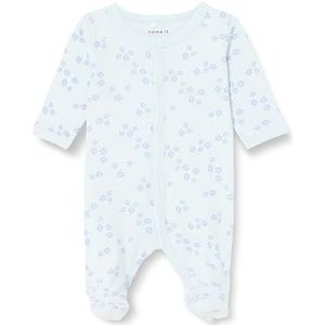 NAME IT Nbfnightsuit W/F Halogeen Flower Noos slaapromper, Halogeenblauw, 50 cm