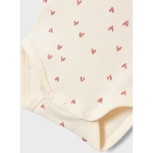 Name It - 2-Pack Bodysuits - Roze en Hartjesprint - Biologisch Katoen