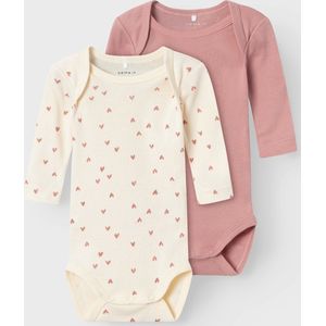 Name It - nbfbody - Bodysuits - Roze - Biologisch Katoen - 2-Pack