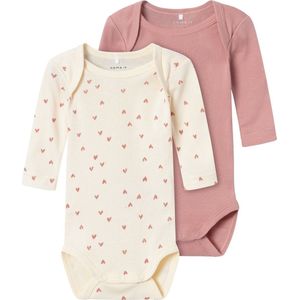 Name It - Bodysuits - Roze - Biologisch Katoen - 2-Pack