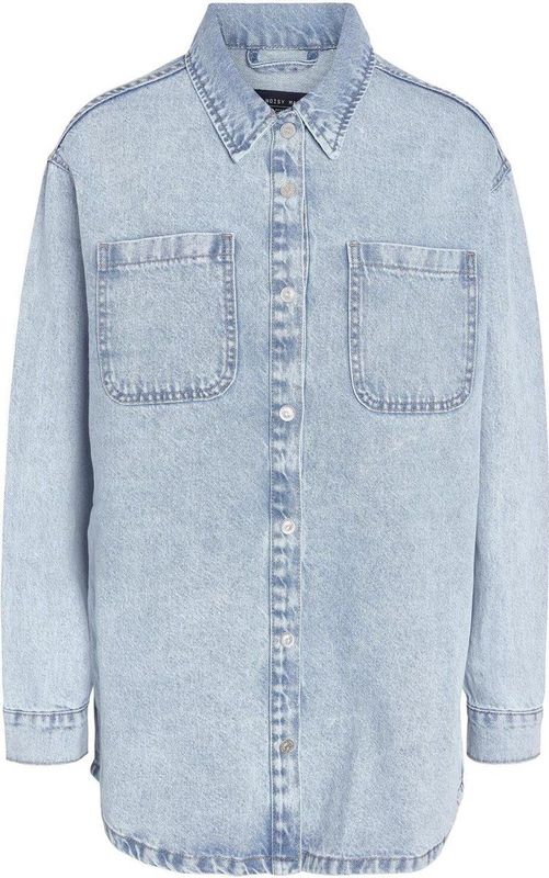Blouse - Effen - Denim - Lange Mouw - Losse Pasvorm
