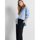 Selected Femme - Blauw Oversized Blouse van Katoen