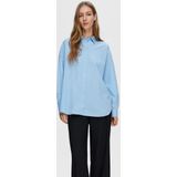 Selected Femme - Blauw Oversized Blouse van Katoen