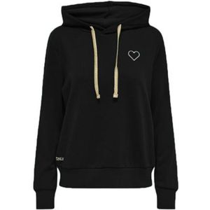 Sweater - Glitterprint - Capuchon - Lange Mouwen - Normale Pasvorm