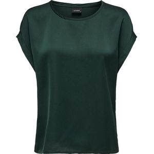 Only T-shirt Onllieke S s Satin Mix Top Wvn Noos 15303413 Darkest Spruce Dames